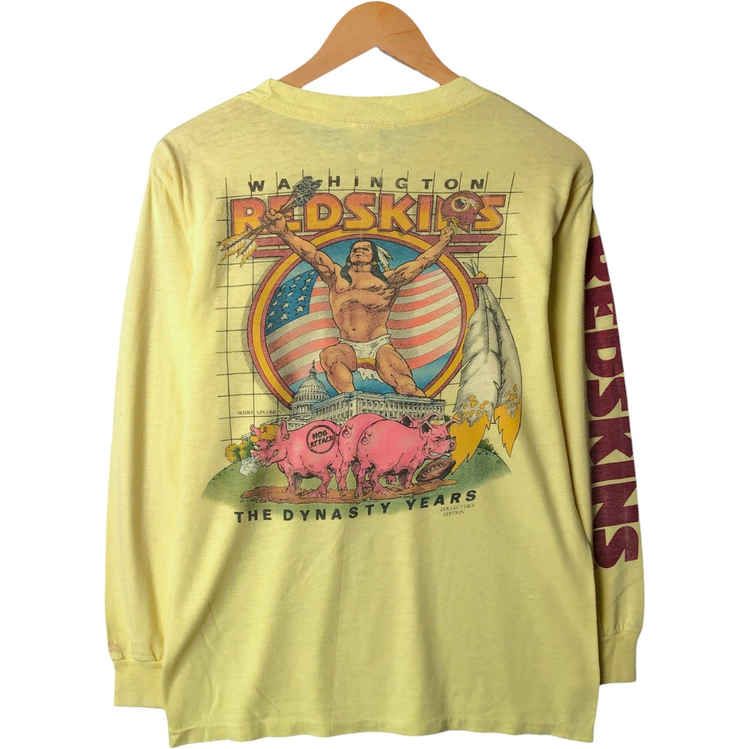 Vintage 80'S sportswear long sleeve t-shirt, made in the USA, size M, men's polyester yellow type Vintage Second Hand