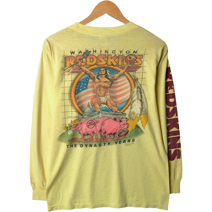 Vintage 80'S sportswear long sleeve t-shirt, made in the USA, size M, men's polyester yellow type Vintage Second Hand