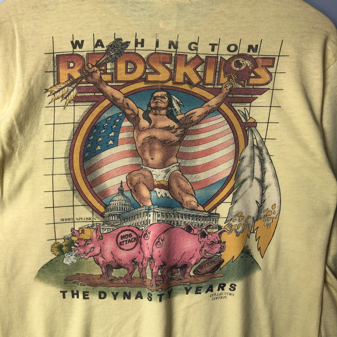 Vintage 80'S sportswear long sleeve t-shirt, made in the USA, size M, men's polyester yellow type Vintage Second Hand