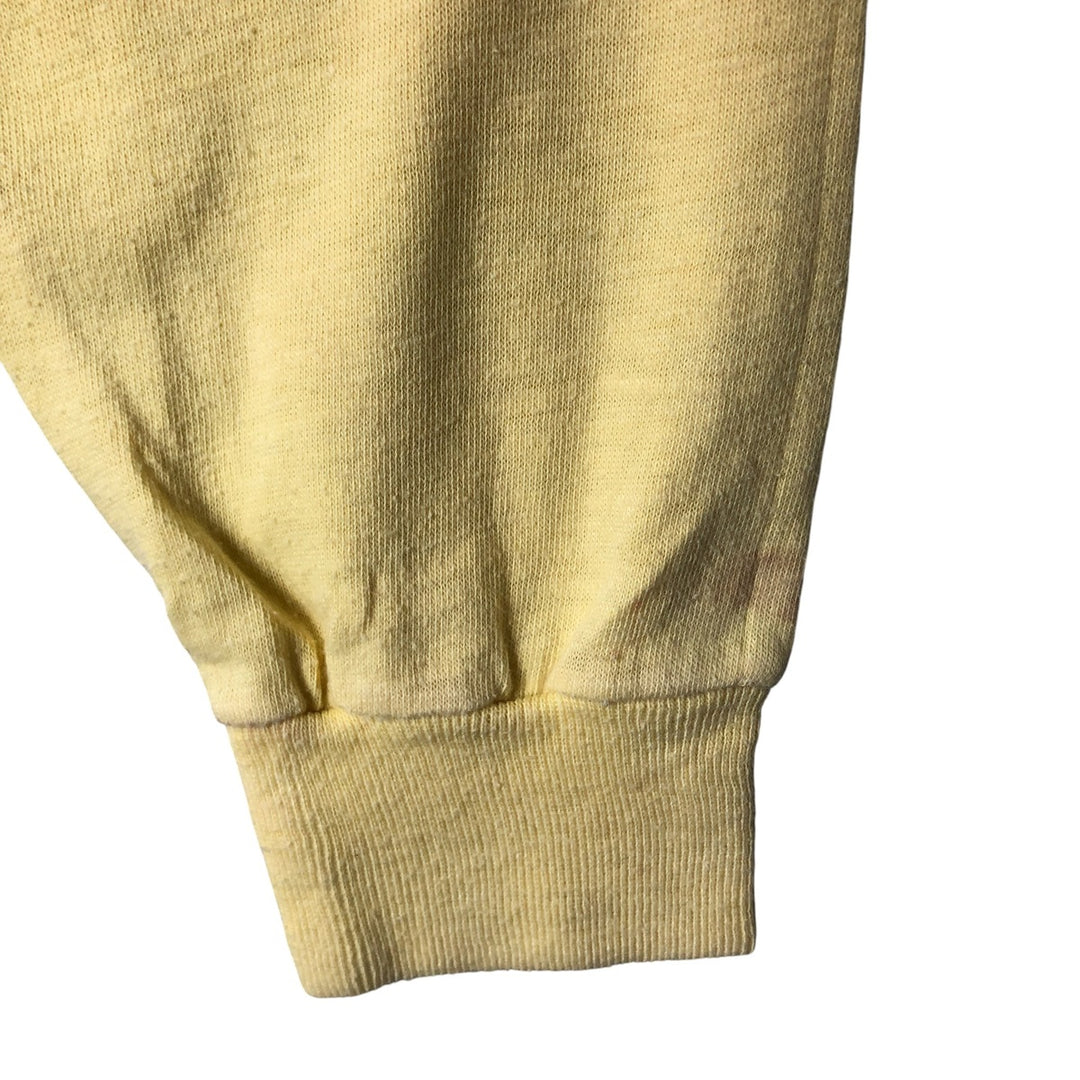 Vintage 80'S sportswear long sleeve t-shirt, made in the USA, size M, men's polyester yellow type Vintage Second Hand