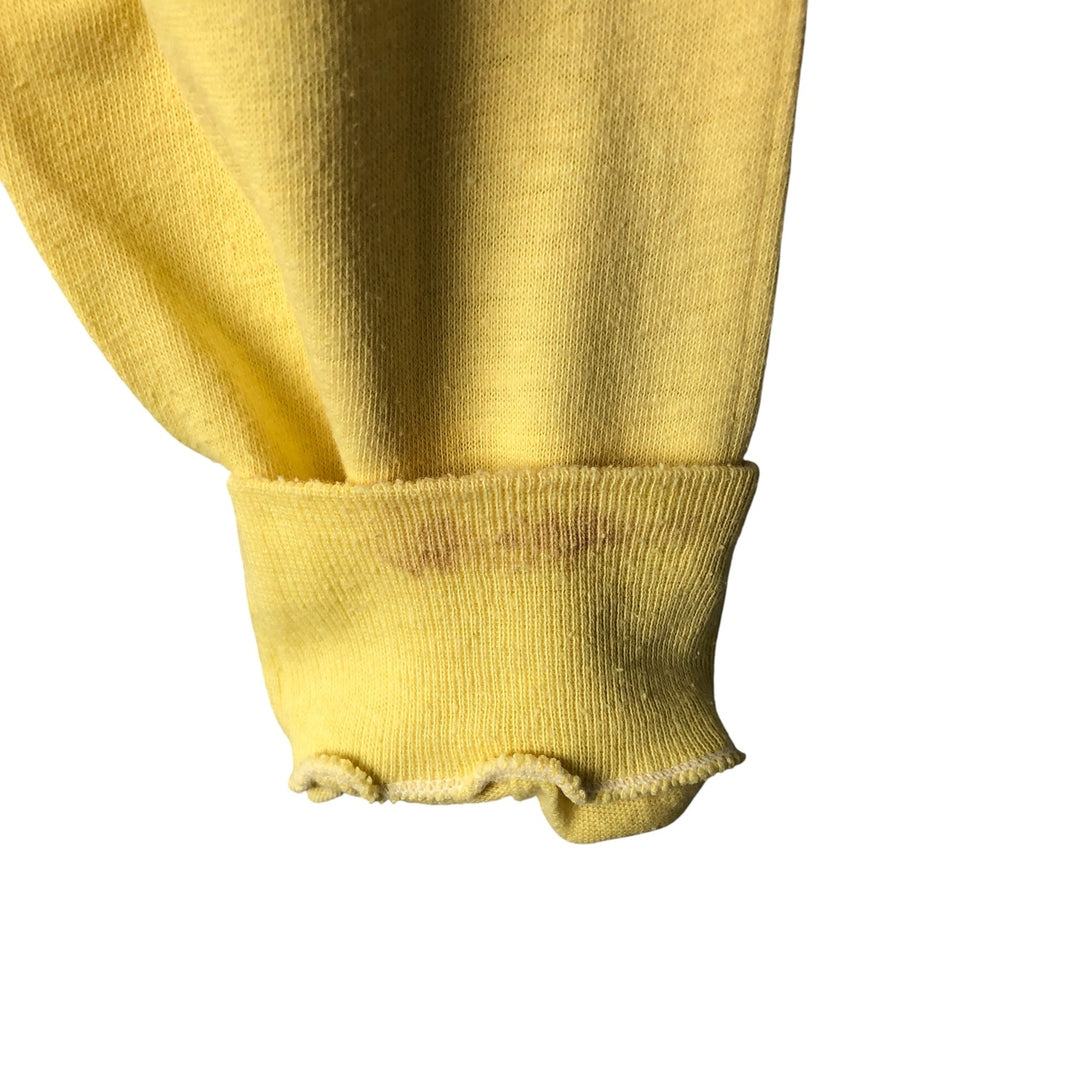 Vintage 80'S sportswear long sleeve t-shirt, made in the USA, size M, men's polyester yellow type Vintage Second Hand