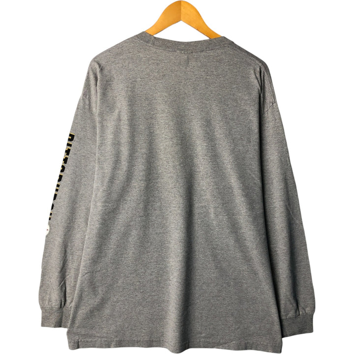 ALSTYLE NFL PITTSBURGH STEELERS Long Sleeve T-Shirt, Men's XL cotton gray type Vintage Second Hand