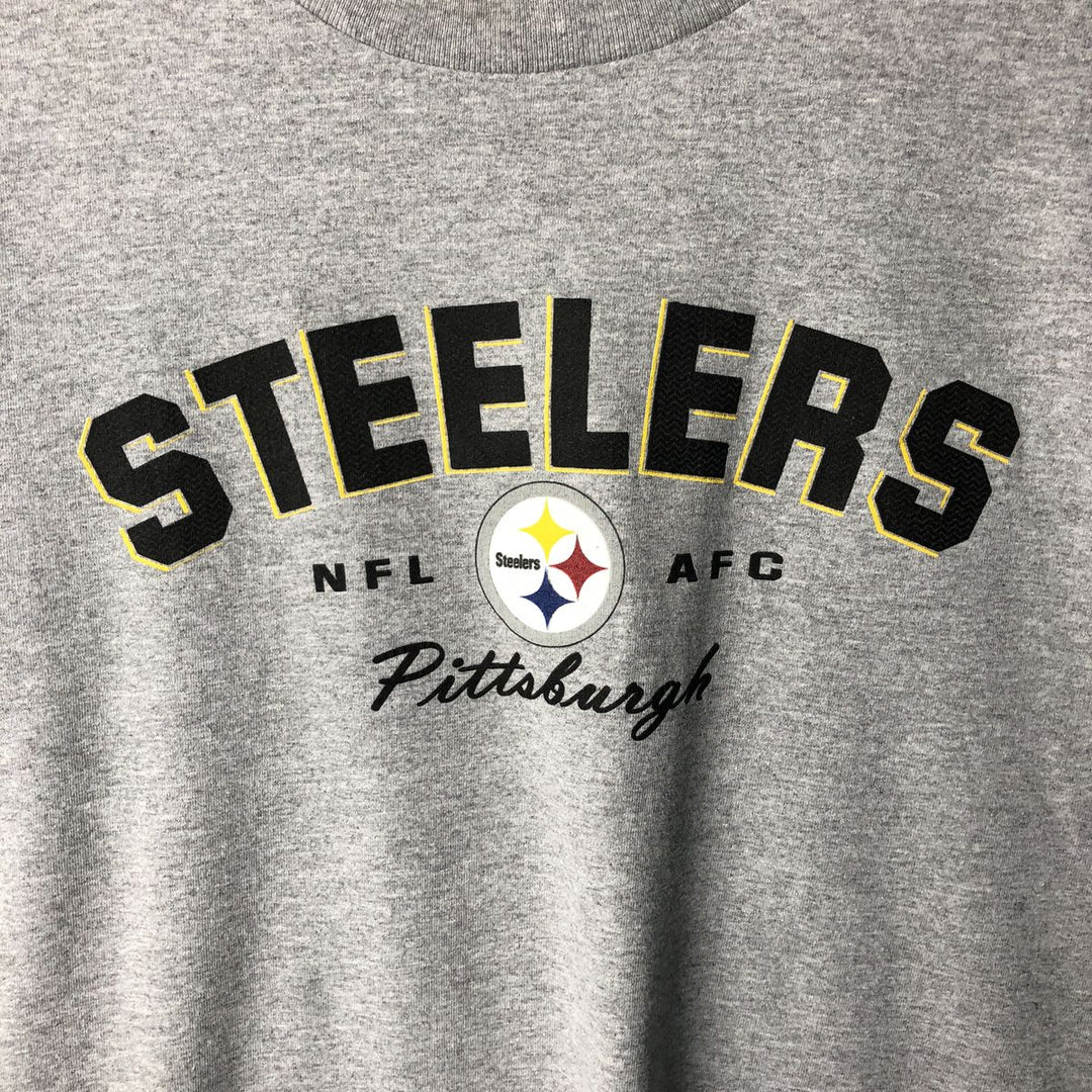 ALSTYLE NFL PITTSBURGH STEELERS Long Sleeve T-Shirt, Men's XL cotton gray type Vintage Second Hand