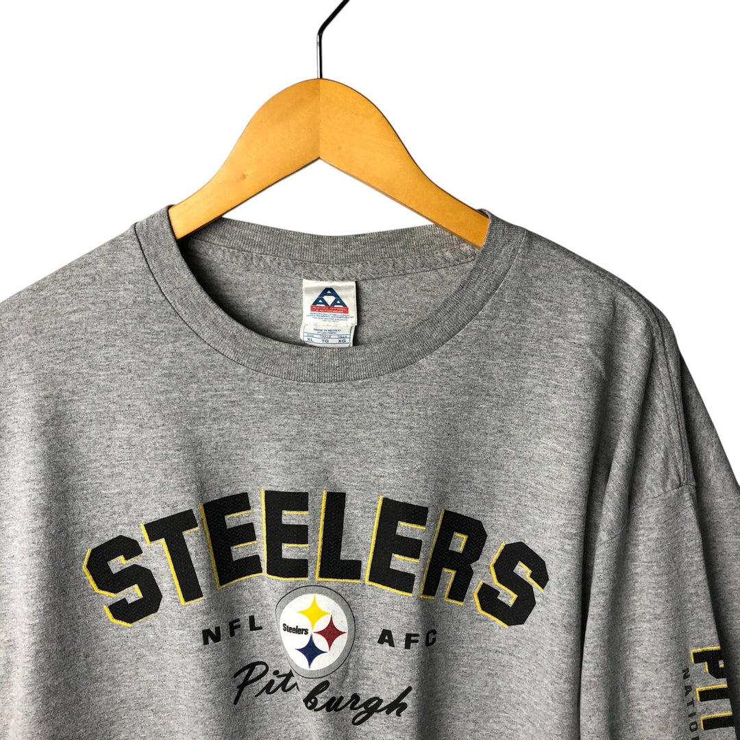 ALSTYLE NFL PITTSBURGH STEELERS Long Sleeve T-Shirt, Men's XL cotton gray type Vintage Second Hand