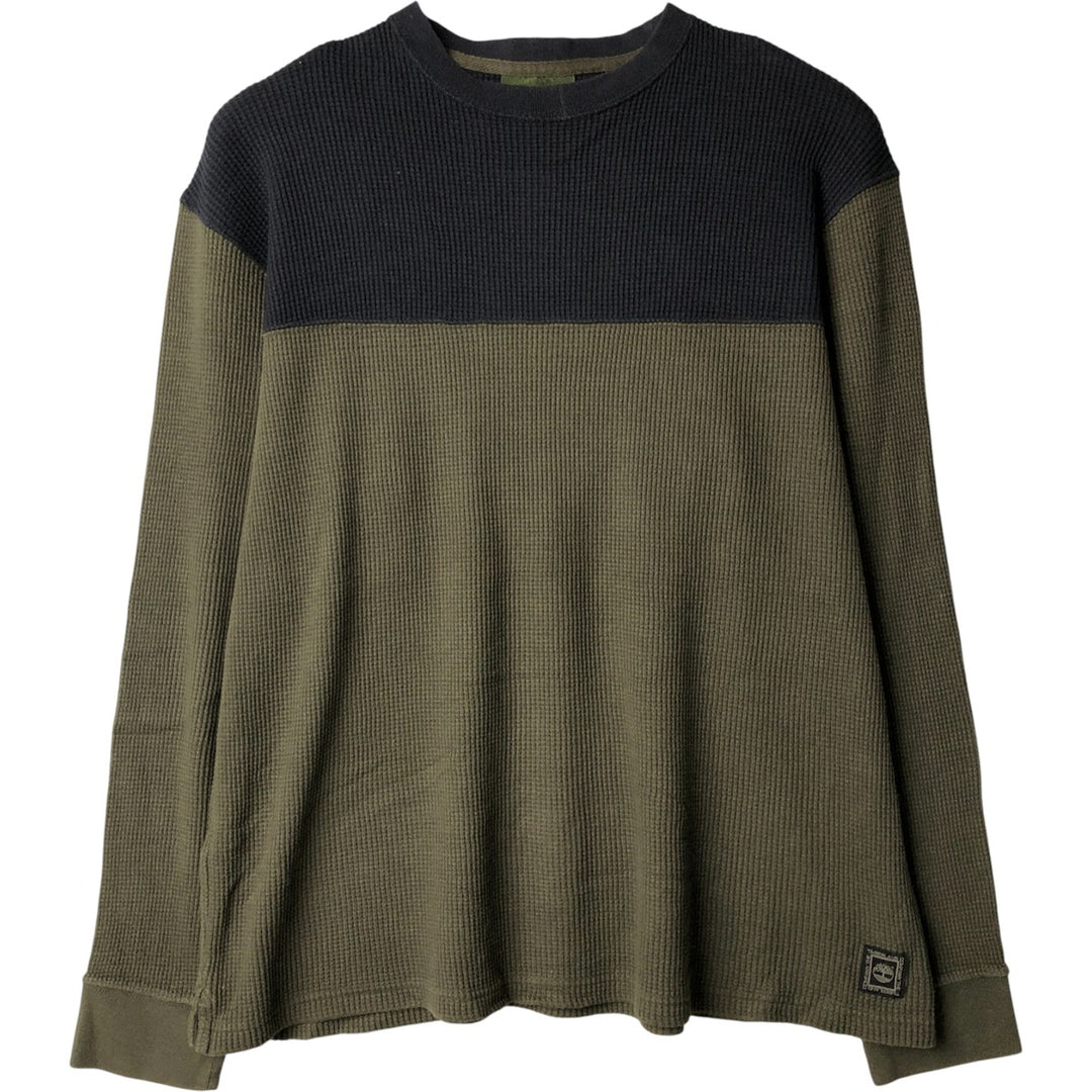 Vintage 90s-00'S Timberland Thermal Long T-Shirt, Waffle, Men's XL cotton black type Vintage Second Hand
