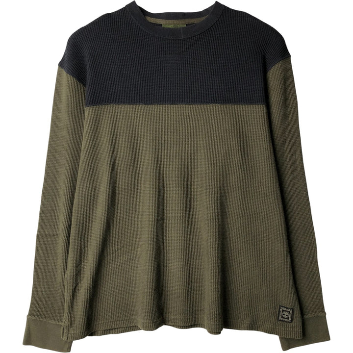 Vintage 90s-00'S Timberland Thermal Long T-Shirt, Waffle, Men's XL cotton black type Vintage Second Hand