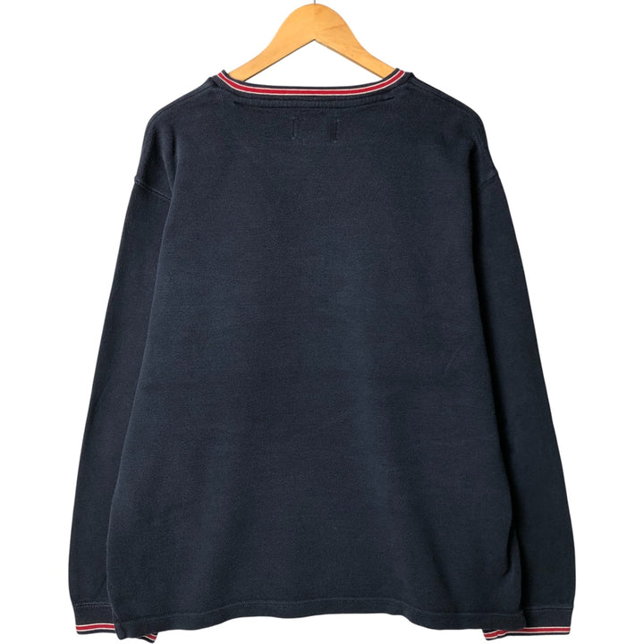 Ralph Lauren CHAPS V-neck long T-shirt, men's XL size cotton navy blue type Vintage Second Hand
