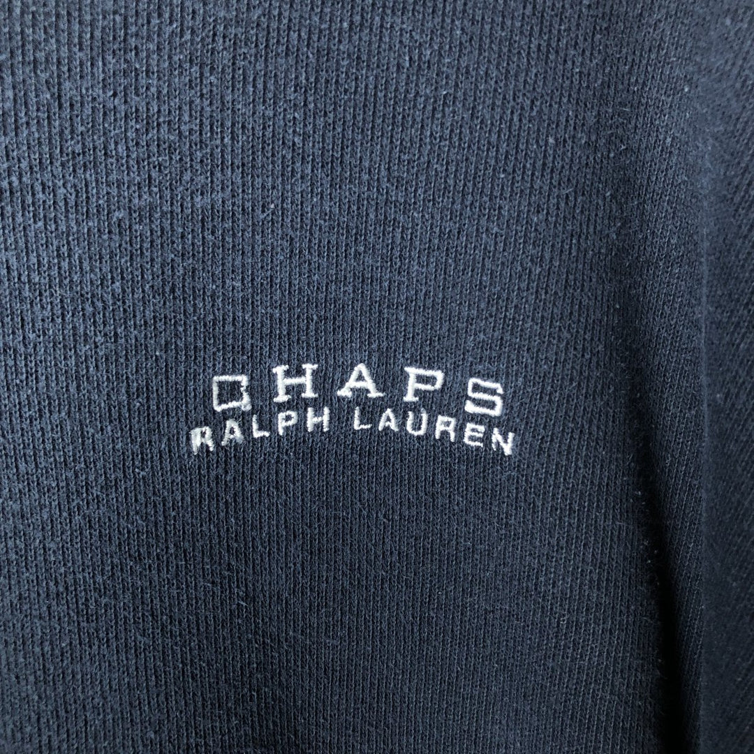 Ralph Lauren CHAPS V-neck long T-shirt, men's XL size cotton navy blue type Vintage Second Hand