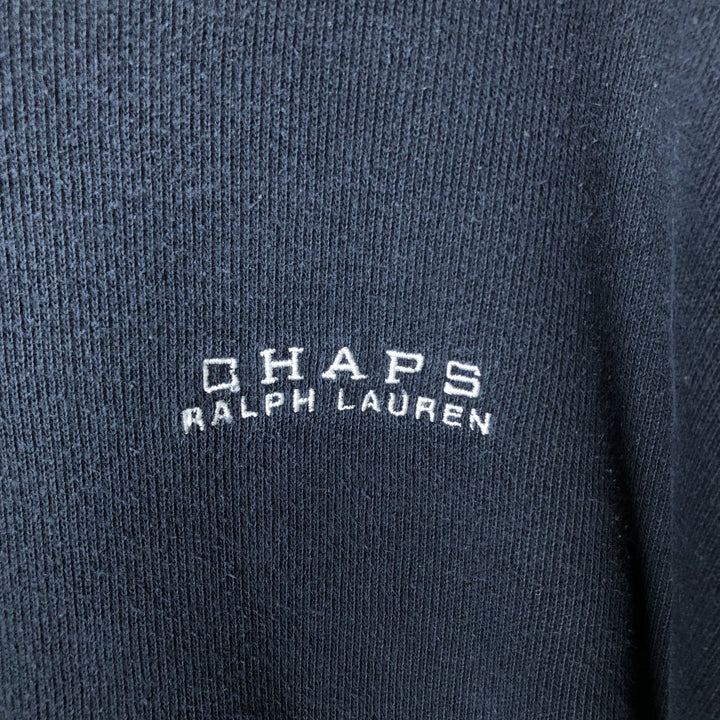 Ralph Lauren CHAPS V-neck long T-shirt, men's XL size cotton navy blue type Vintage Second Hand