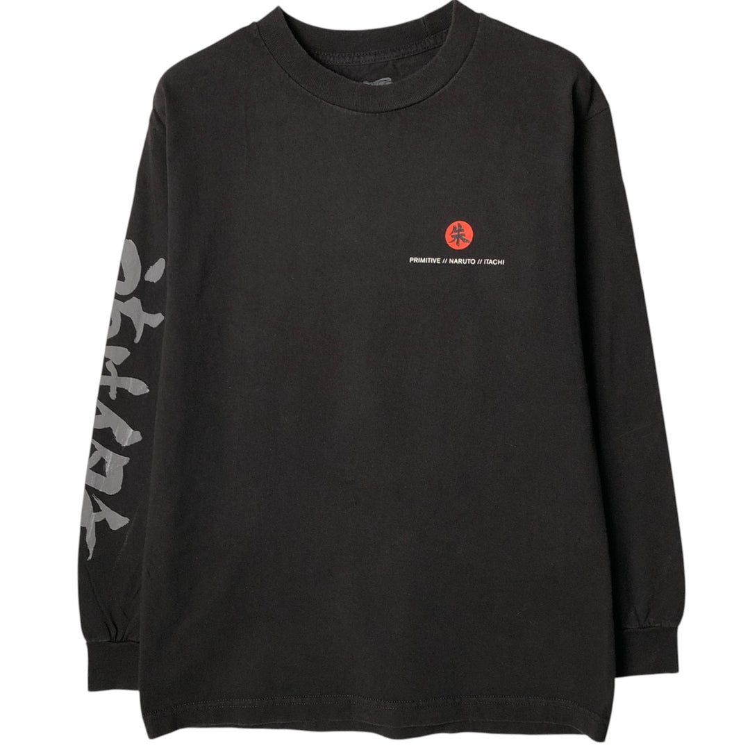 Primitive NARUTO Shippuden Uchiha Itachi Anime Long Sleeve T-Shirt, Men's Size Medium cotton black type Vintage Second Hand
