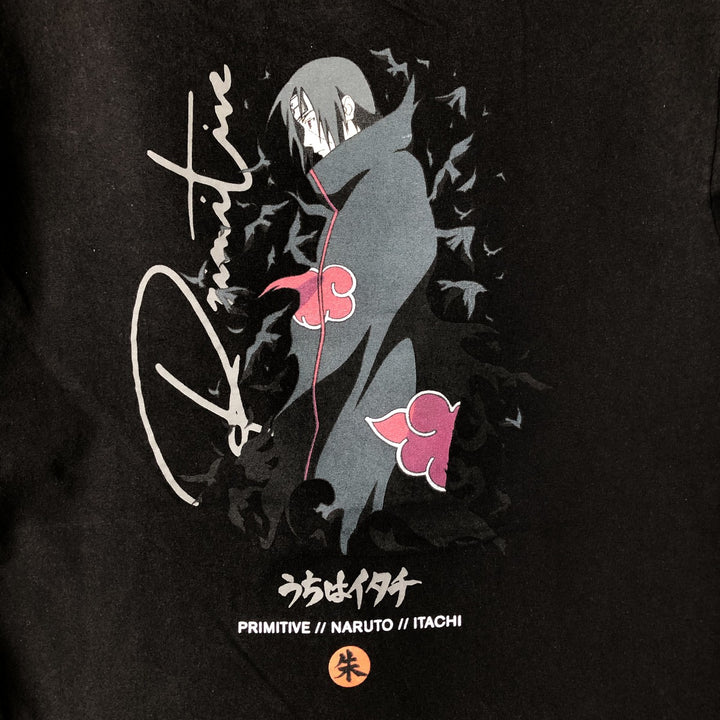 Primitive NARUTO Shippuden Uchiha Itachi Anime Long Sleeve T-Shirt, Men's Size Medium cotton black type Vintage Second Hand