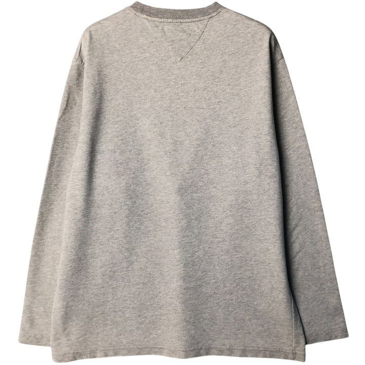 Vintage 90s-00'S Tommy Hilfiger long-sleeved T-shirt, size M, men's cotton gray type Vintage Second Hand