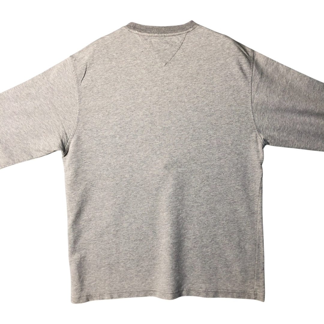 Vintage 90s-00'S Tommy Hilfiger long-sleeved T-shirt, size M, men's cotton gray type Vintage Second Hand