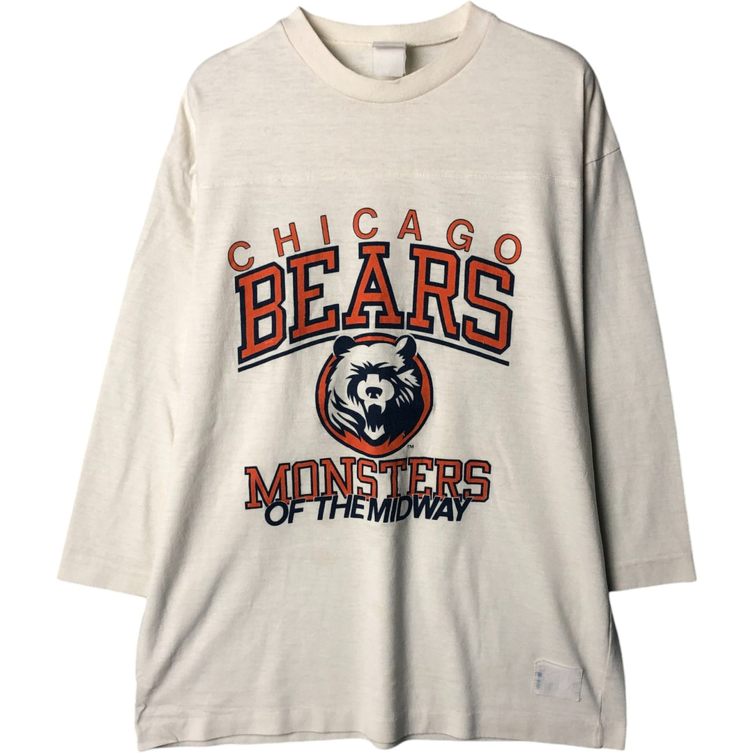Vintage 1990'S NFL Chicago Bears Animal Pattern Long Sleeve T-Shirt, Men's Size Large unclear pale white type Vintage Second Hand