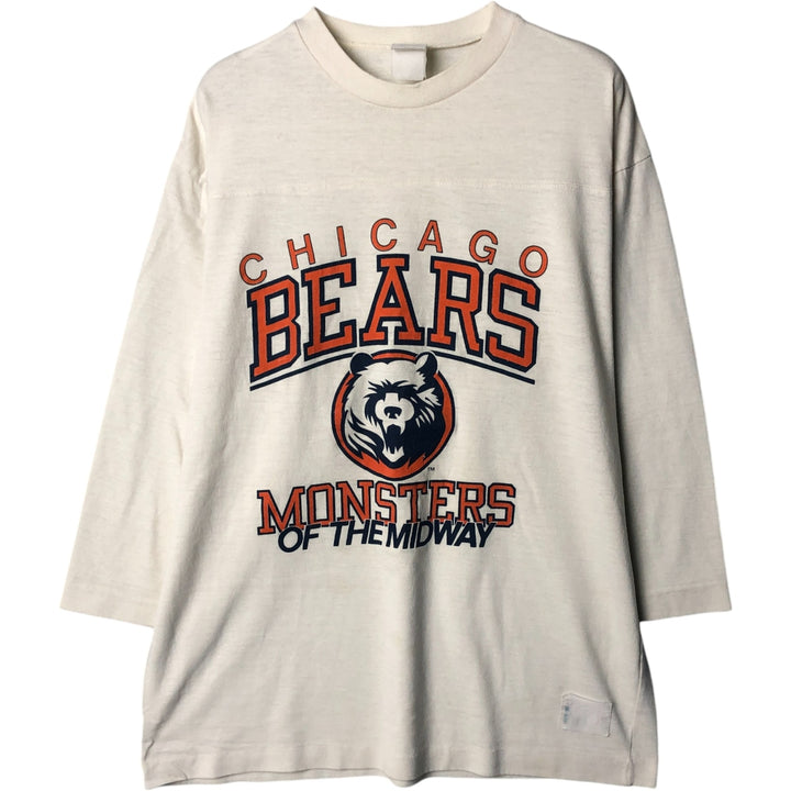 Vintage 1990'S NFL Chicago Bears Animal Pattern Long Sleeve T-Shirt, Men's Size Large unclear pale white type Vintage Second Hand