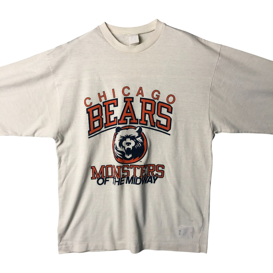 Vintage 1990'S NFL Chicago Bears Animal Pattern Long Sleeve T-Shirt, Men's Size Large unclear pale white type Vintage Second Hand