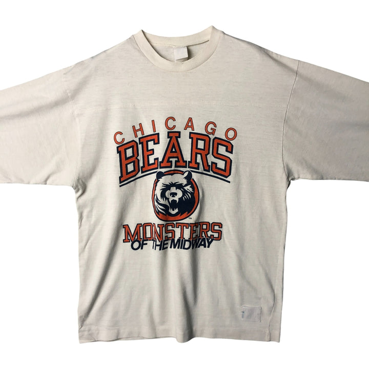 Vintage 1990'S NFL Chicago Bears Animal Pattern Long Sleeve T-Shirt, Men's Size Large unclear pale white type Vintage Second Hand