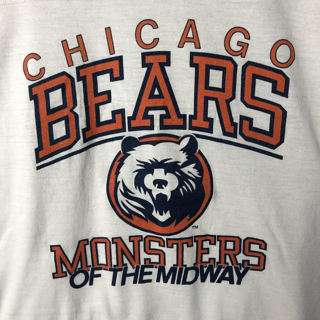 Vintage 1990'S NFL Chicago Bears Animal Pattern Long Sleeve T-Shirt, Men's Size Large unclear pale white type Vintage Second Hand