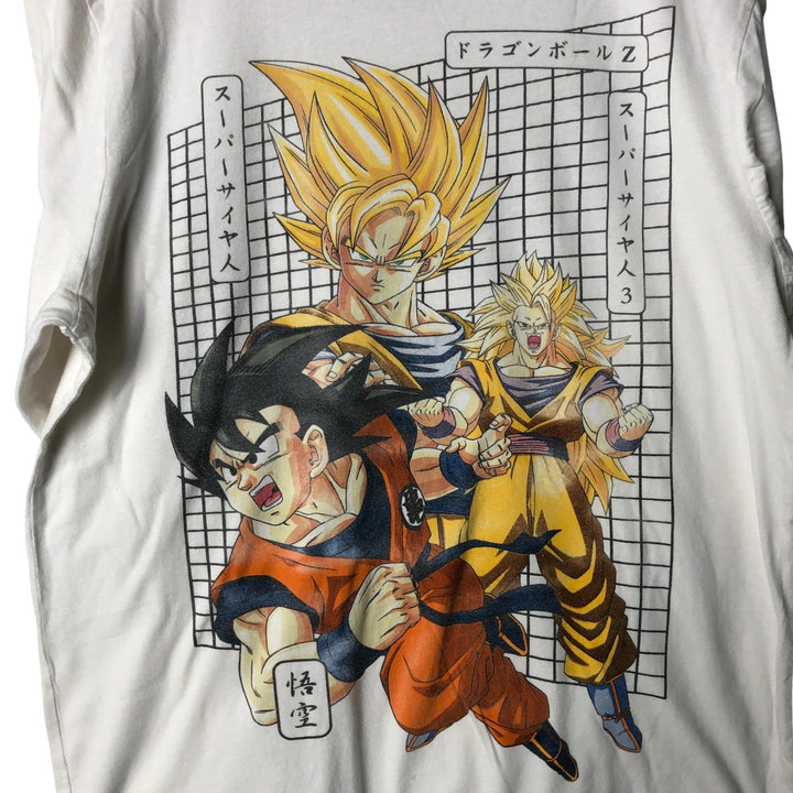 DRAGONBALL Z Dragon Ball Z character print long T-shirt long T men's M size cotton white type Vintage Second Hand