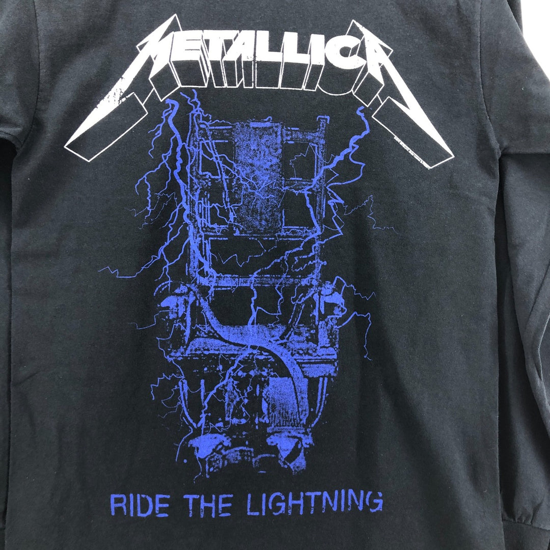 Gildan Metallica Long Sleeve T-Shirt, Men's Size Small cotton black type Vintage Second Hand