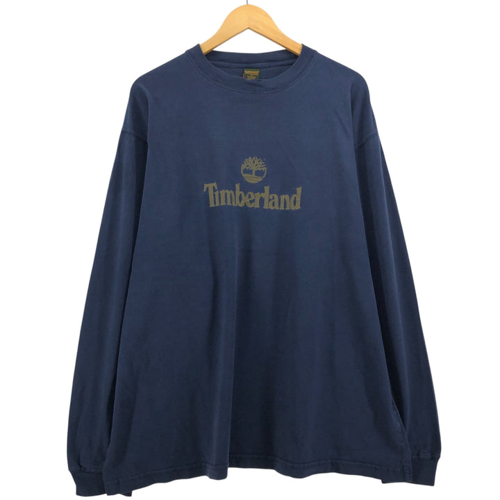 90s-00'S Timberland WEATHERGEAR Long Sleeve T-Shirt, Men's XL cotton navy blue type Vintage Second Hand