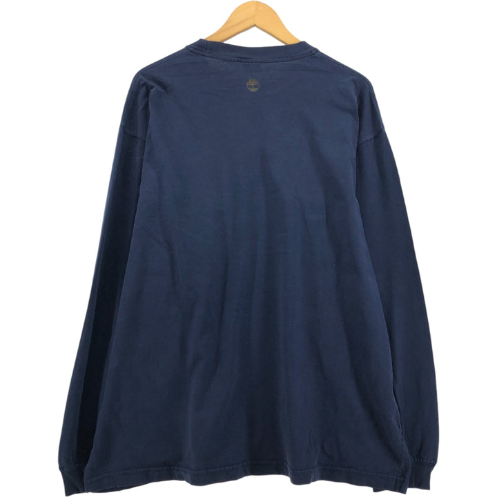 90s-00'S Timberland WEATHERGEAR Long Sleeve T-Shirt, Men's XL cotton navy blue type Vintage Second Hand