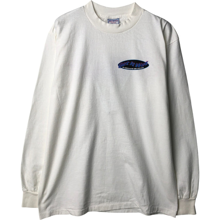 All Sport PROWEIGHT Long Sleeve T-Shirt, Made in USA, Men's Size L cotton white type Vintage Second Hand