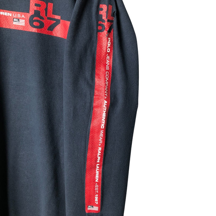 2000'S Ralph Lauren Polo Jeans Company long-sleeved T-shirt, men's size L cotton navy blue type Vintage Second Hand
