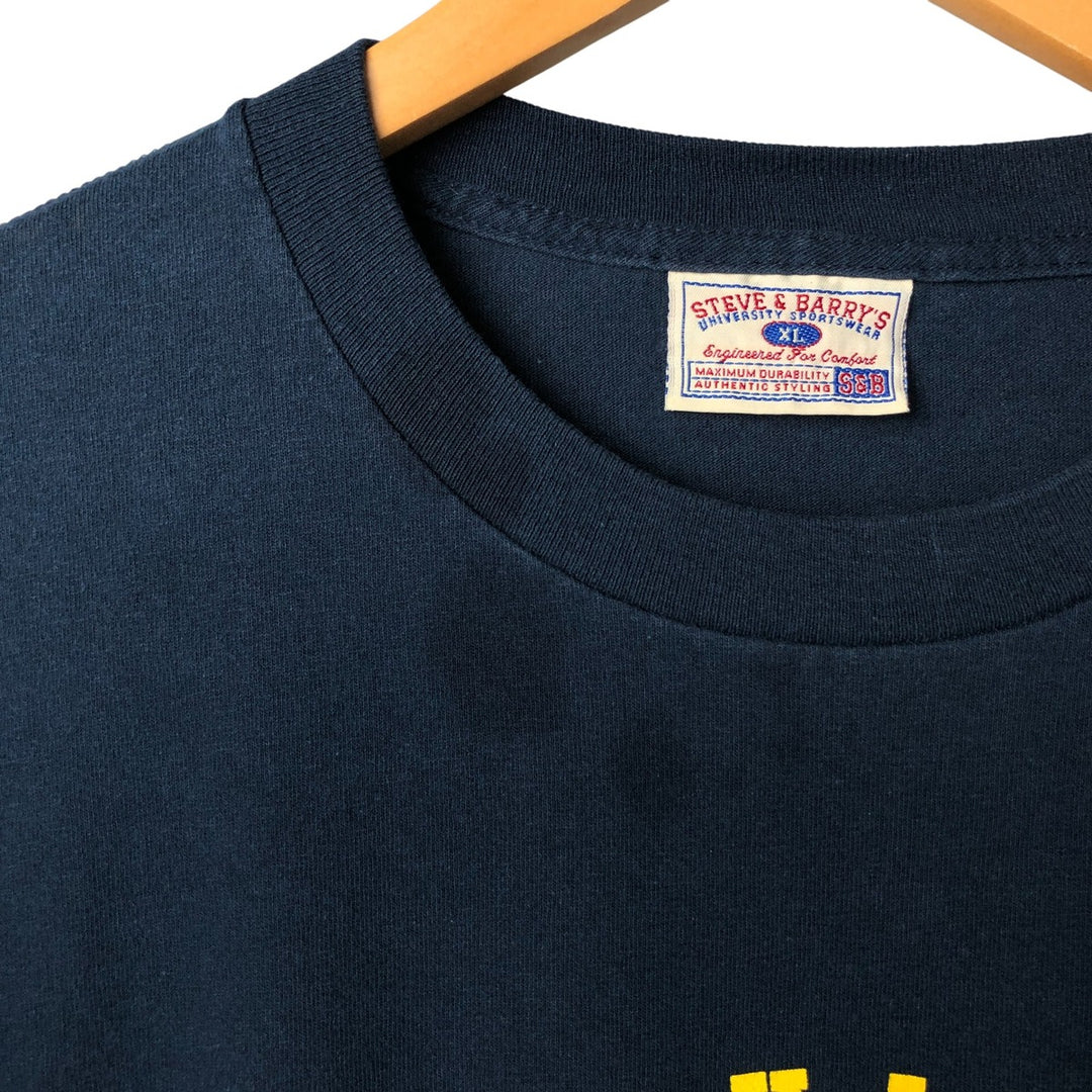 Steve and Barry's University of Michigan Long Sleeve T-Shirt, Men's XL cotton navy blue type Vintage Second Hand