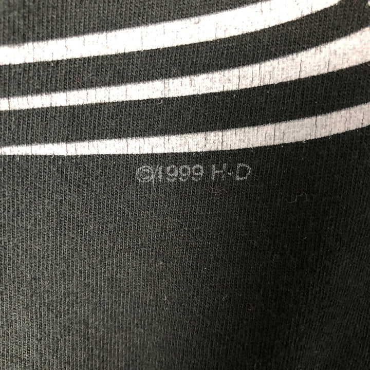 Vintage 90'S Harley-Davidson Marlin Pattern 3/4 Sleeve Motorcycle T-Shirt, Made in USA, Men's XL cotton black type Vintage Second Hand