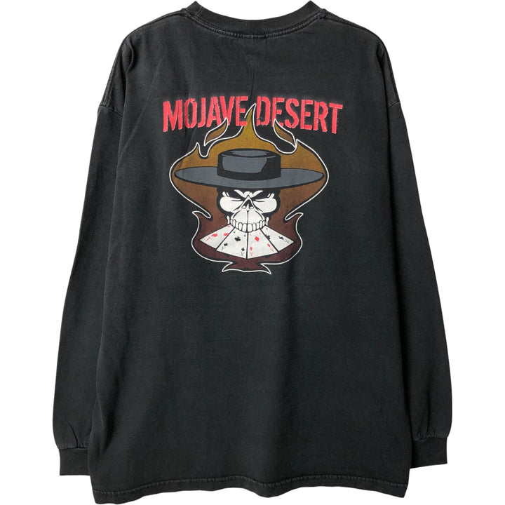 ALSTYLE Skull Pattern Long Sleeve T-Shirt, Men's XL cotton black type Vintage Second Hand