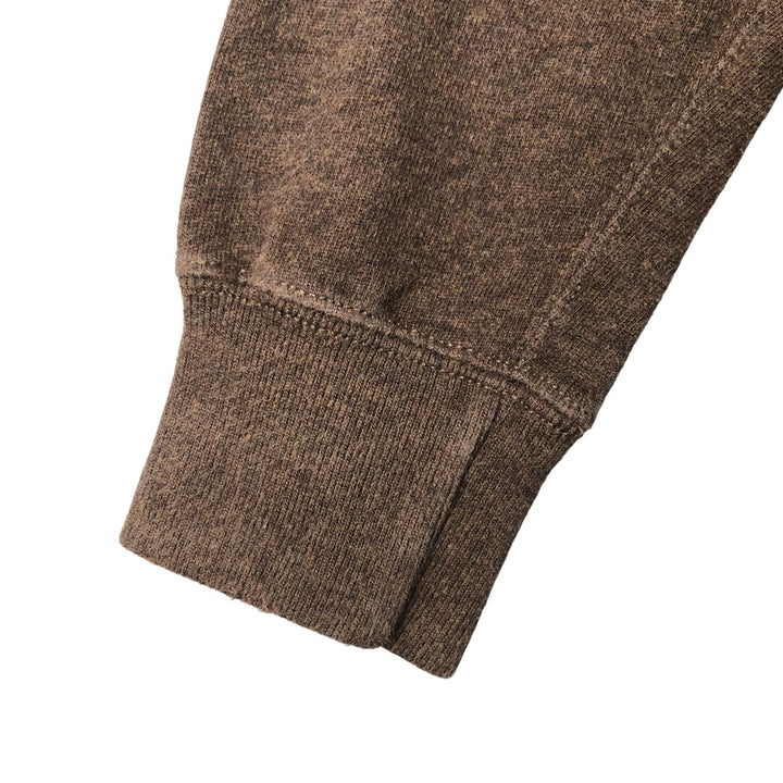 Ralph Lauren POLO by Ralph Lauren Hooded Elbow Patch Long Sleeve T-Shirt, Men's Size Medium cotton brown type Vintage Second Hand