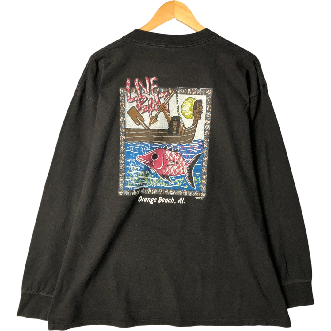 90'S ONEITA Long Sleeve T-Shirt Made in USA Men's XL Vintage cotton black type Vintage Second Hand