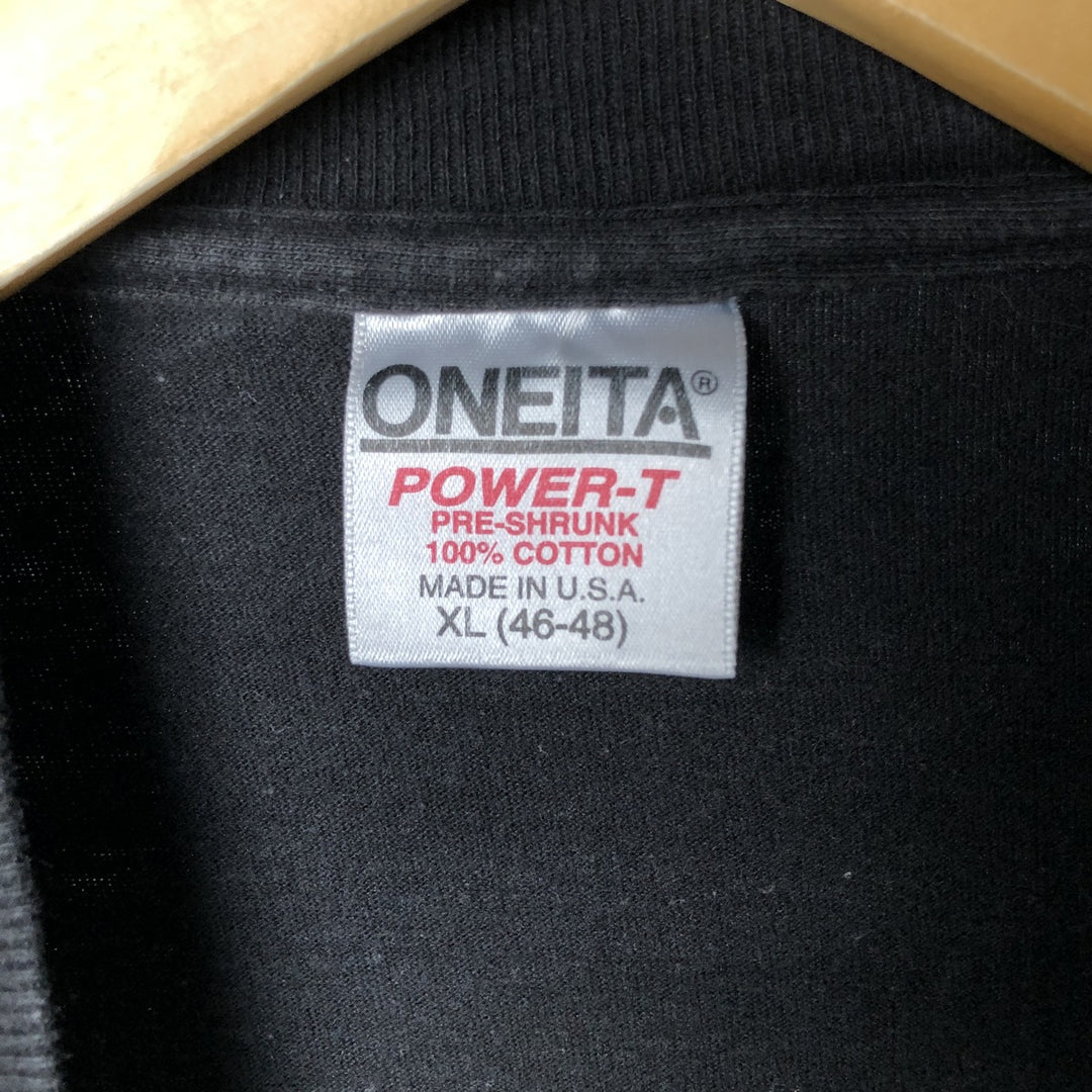 90'S ONEITA Long Sleeve T-Shirt Made in USA Men's XL Vintage cotton black type Vintage Second Hand