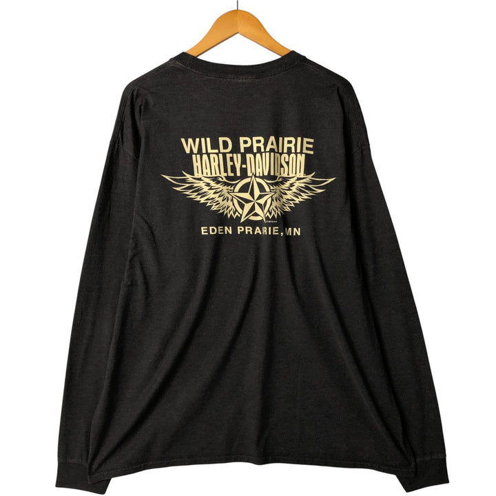 Harley-Davidson Motorcycle Long Sleeve T-Shirt, Men's XXL cotton gray type Vintage Second Hand