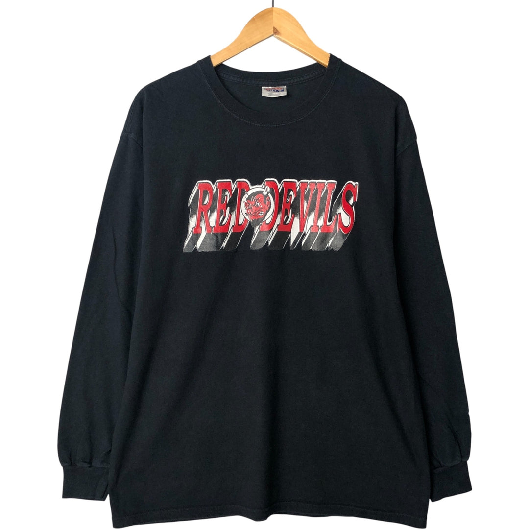 2000'S Hanes Long Sleeve T-Shirt, Men's Size L cotton black type Vintage Second Hand