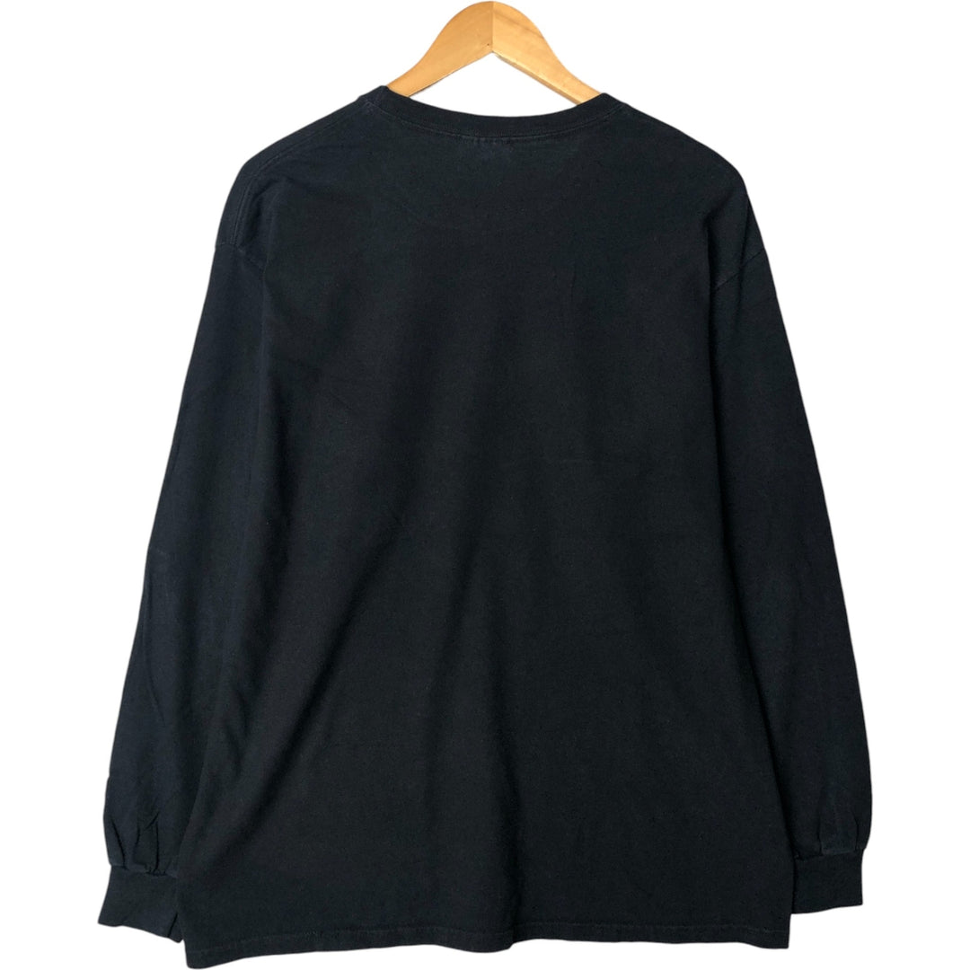 2000'S Hanes Long Sleeve T-Shirt, Men's Size L cotton black type Vintage Second Hand