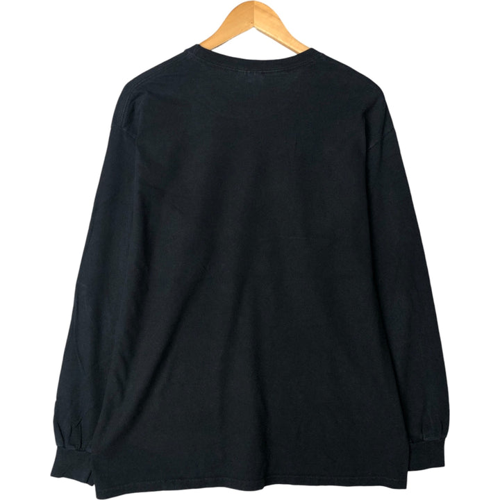 2000'S Hanes Long Sleeve T-Shirt, Men's Size L cotton black type Vintage Second Hand