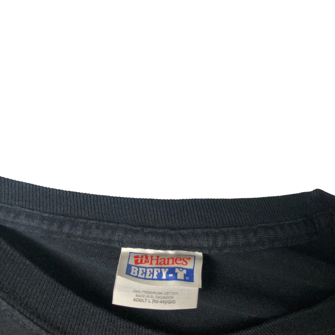 2000'S Hanes Long Sleeve T-Shirt, Men's Size L cotton black type Vintage Second Hand