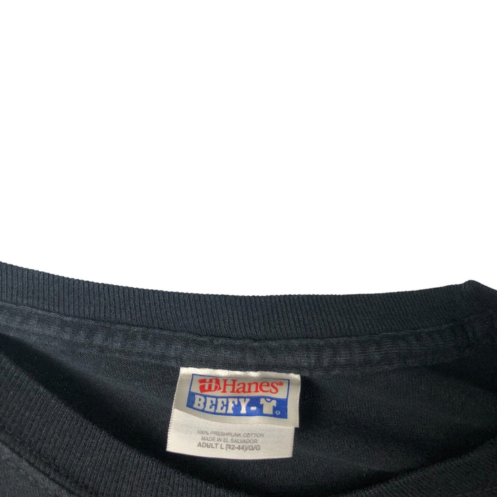 2000'S Hanes Long Sleeve T-Shirt, Men's Size L cotton black type Vintage Second Hand