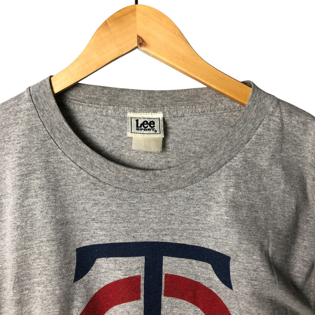 2000'S Lee SPORT MLB MINNESOTA TWINS Men's Long Sleeve T-Shirt, Size XL unclear gray type Vintage Second Hand