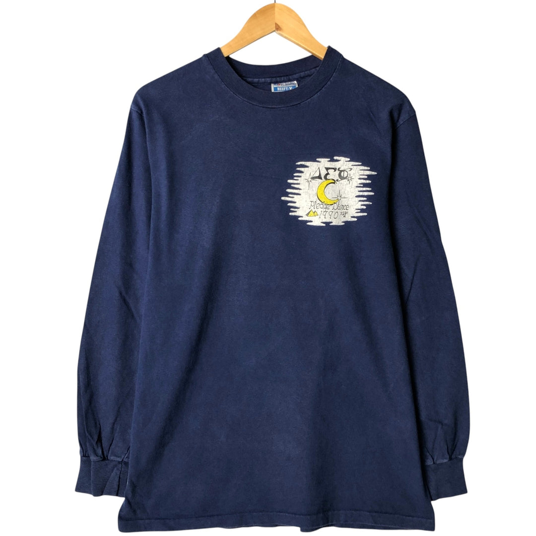 Vintage 1980'S Hanes BEEFY-T Blue Tag Long Sleeve T-Shirt, Made in USA, Men's Size L cotton navy blue type Vintage Second Hand