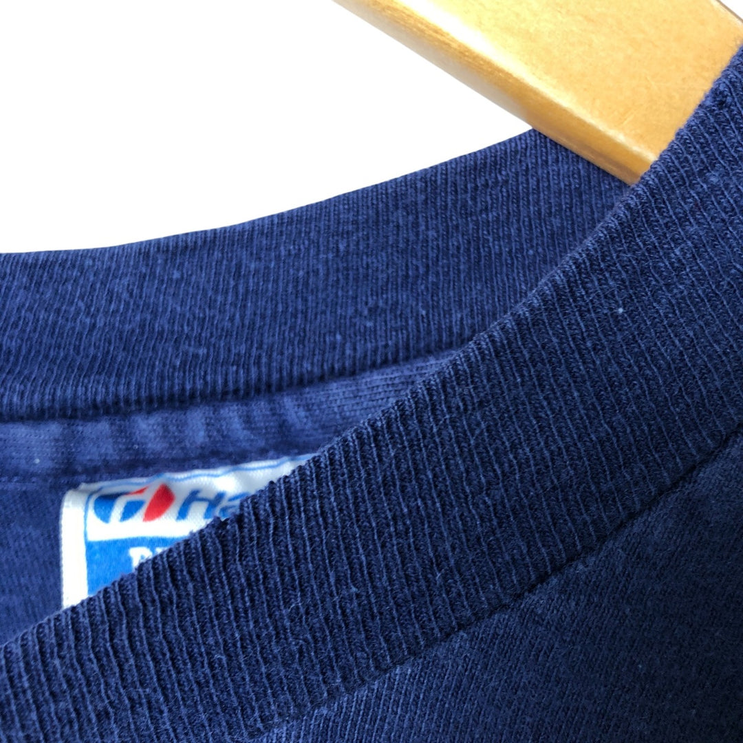 Vintage 1980'S Hanes BEEFY-T Blue Tag Long Sleeve T-Shirt, Made in USA, Men's Size L cotton navy blue type Vintage Second Hand