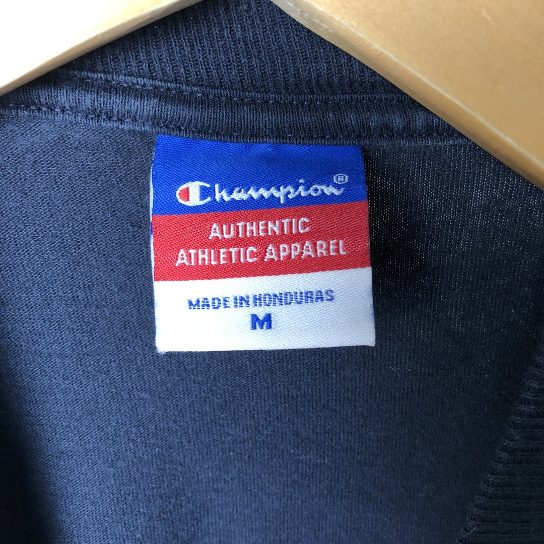 2000'S Champion Authentic Athletic Apparel College Long Sleeve T-Shirt, Men's Size Medium unclear navy blue type Vintage Second Hand