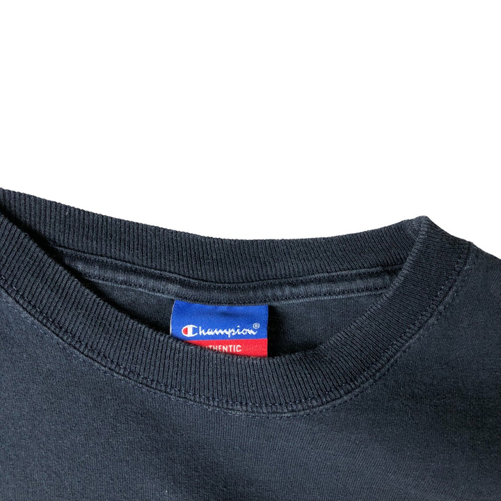 2000'S Champion Authentic Athletic Apparel College Long Sleeve T-Shirt, Men's Size Medium unclear navy blue type Vintage Second Hand