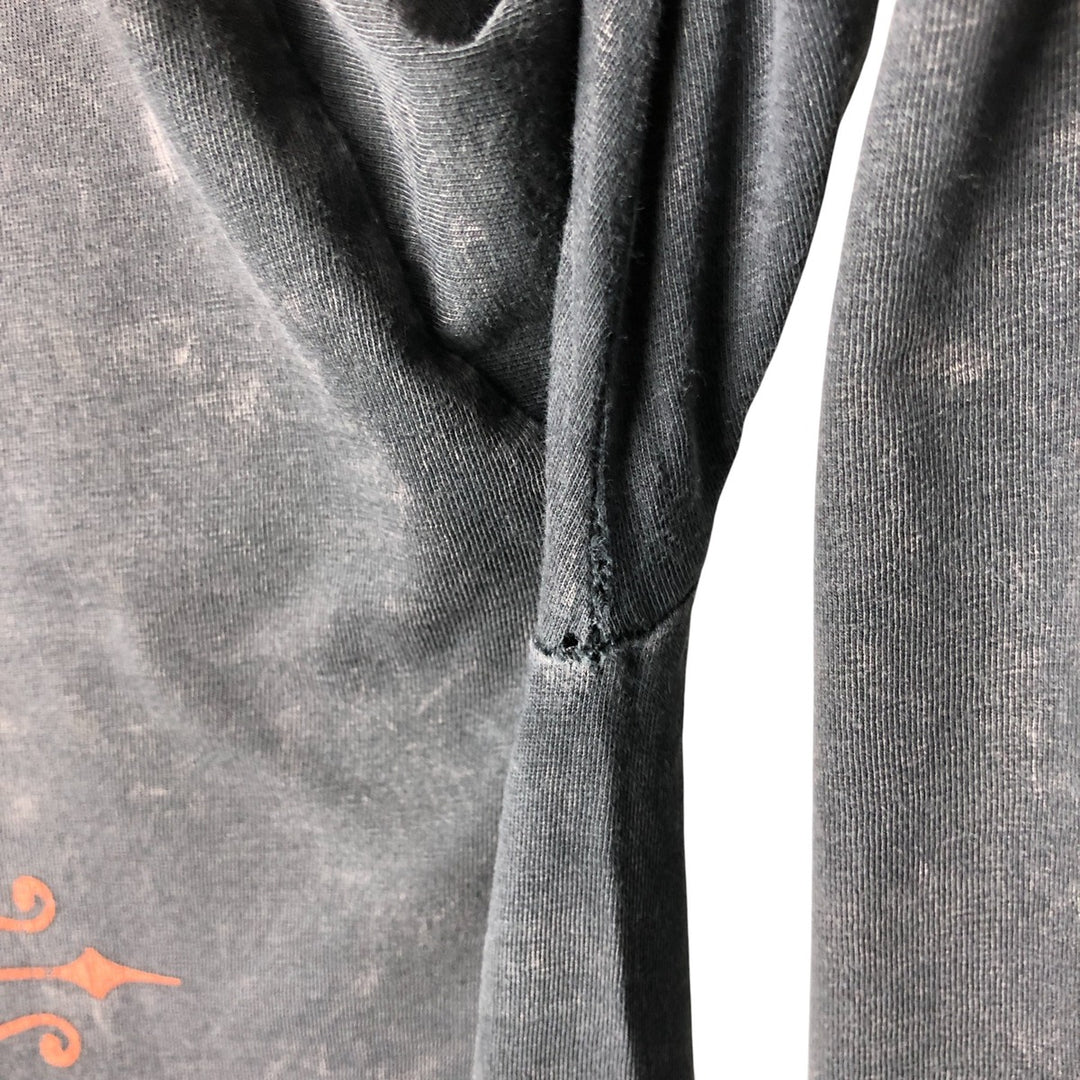2000'S Harley-Davidson Eagle Pattern Motorcycle Large Print Long Sleeve T-Shirt, Made in USA, Men's Size L cotton Charcoal Vintage Second Hand