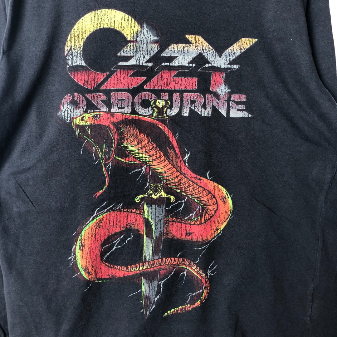 OZZY OSBOURNE Metal Long Sleeve Band T-Shirt, Men's XL cotton black type Vintage Second Hand
