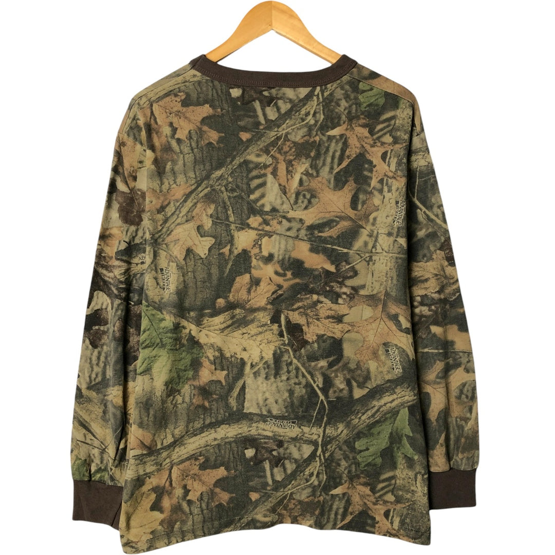Vintage 1990'S Ranger Realtree Camo Long Sleeve T-Shirt, Made in USA, Men's XL cotton Khaki type Vintage Second Hand
