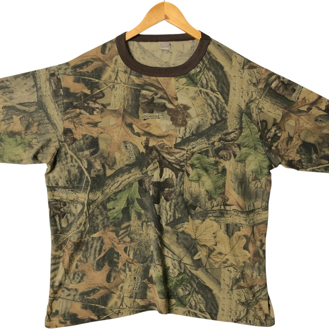 Vintage 1990'S Ranger Realtree Camo Long Sleeve T-Shirt, Made in USA, Men's XL cotton Khaki type Vintage Second Hand