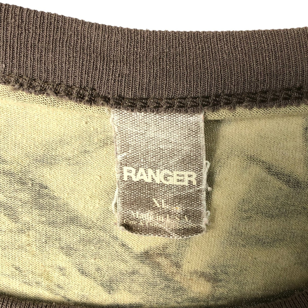 Vintage 1990'S Ranger Realtree Camo Long Sleeve T-Shirt, Made in USA, Men's XL cotton Khaki type Vintage Second Hand